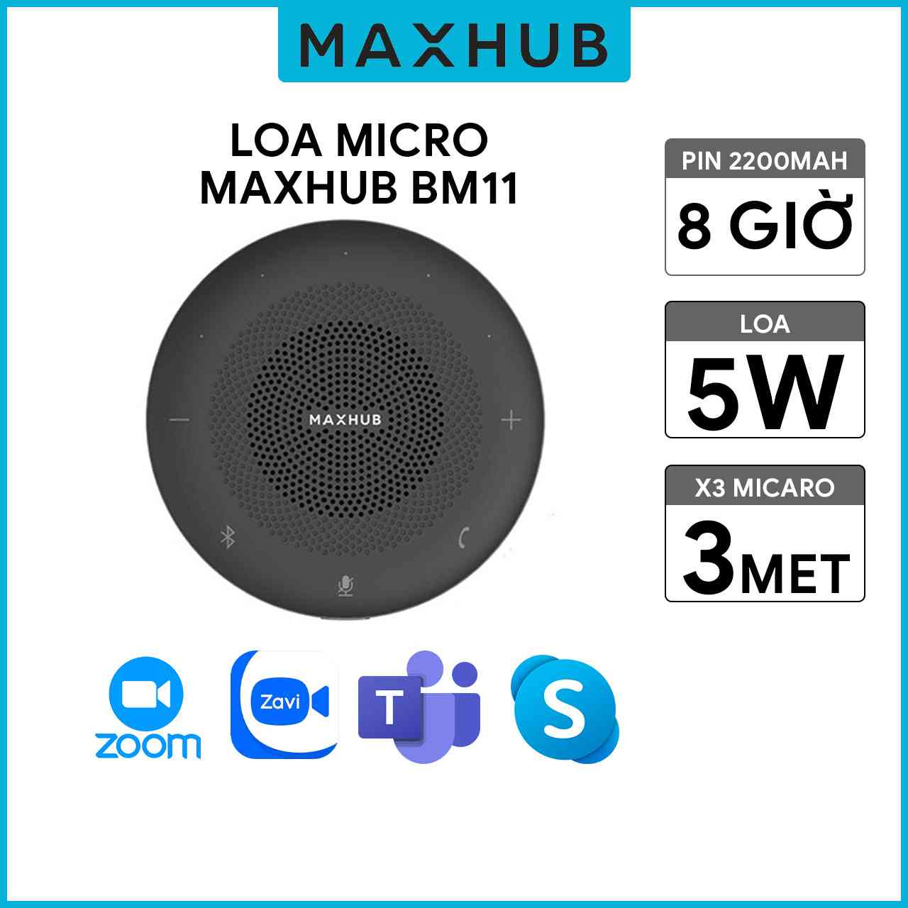 Loa hội nghị không dây bluetooth MaxHub BM11